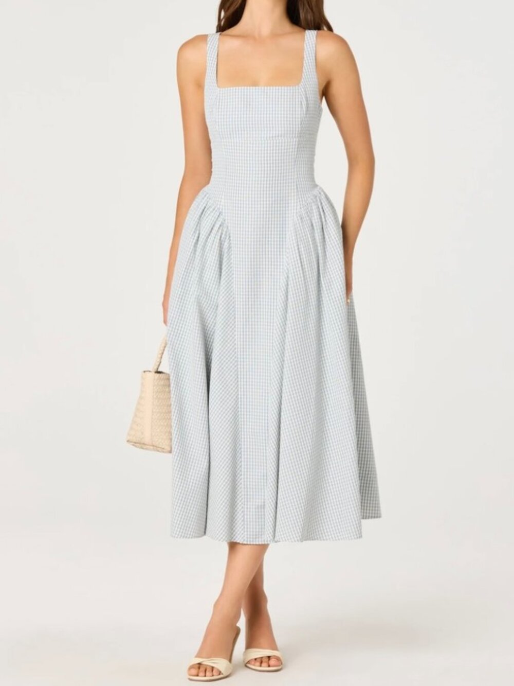 ASTR The Label Vinya Plaid Bow-Back Midi Dress